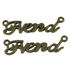 Подвеска металлическая Friend 35*10 мм. Цвет бронза